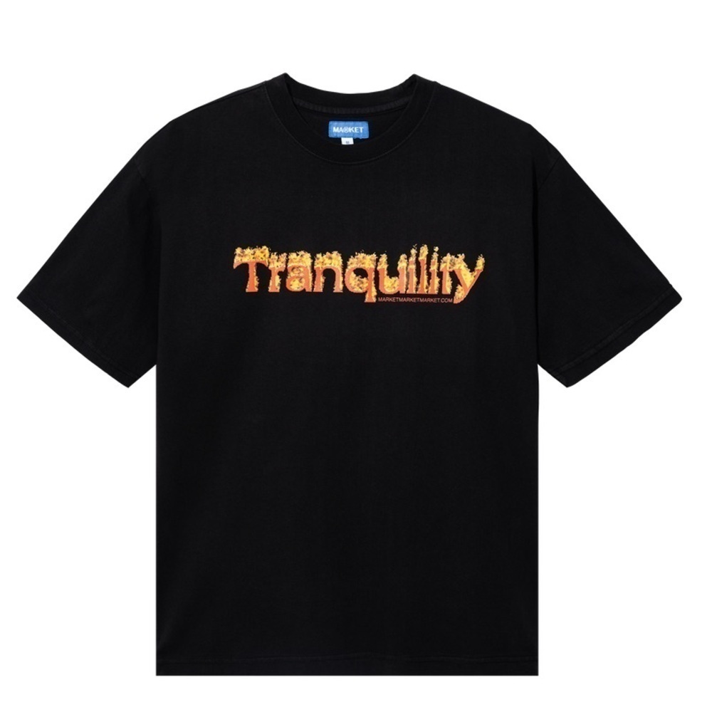 New MARKET - Chinatown market streetwear TRANQUILITY flames T-SHIRT men’s Medium